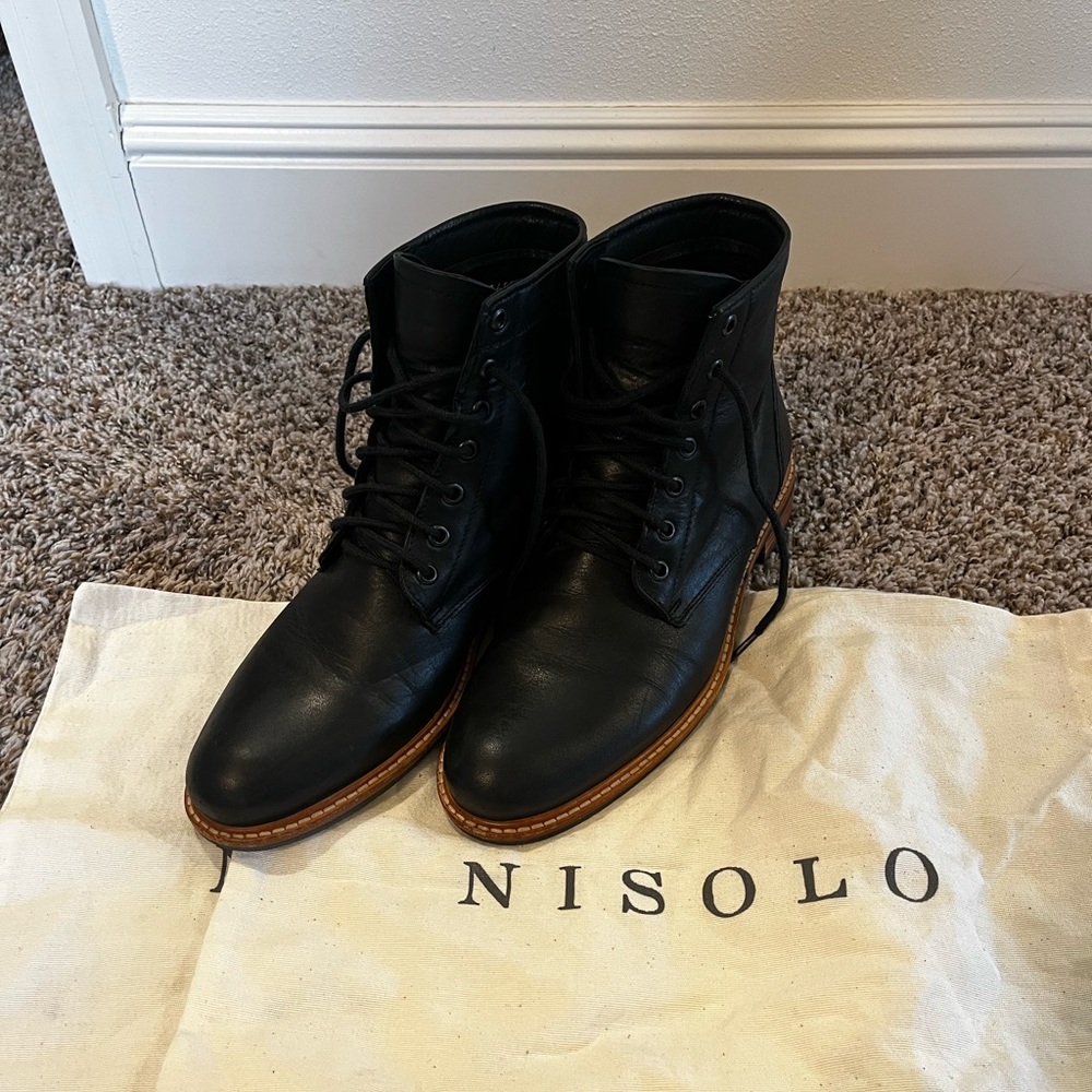 Black Nisolo All-Weather Boots, size 10W